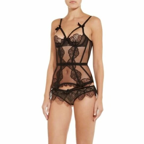 Agent Provocateur Black Alina Bustier Basque Corset - Picture 1 of 16